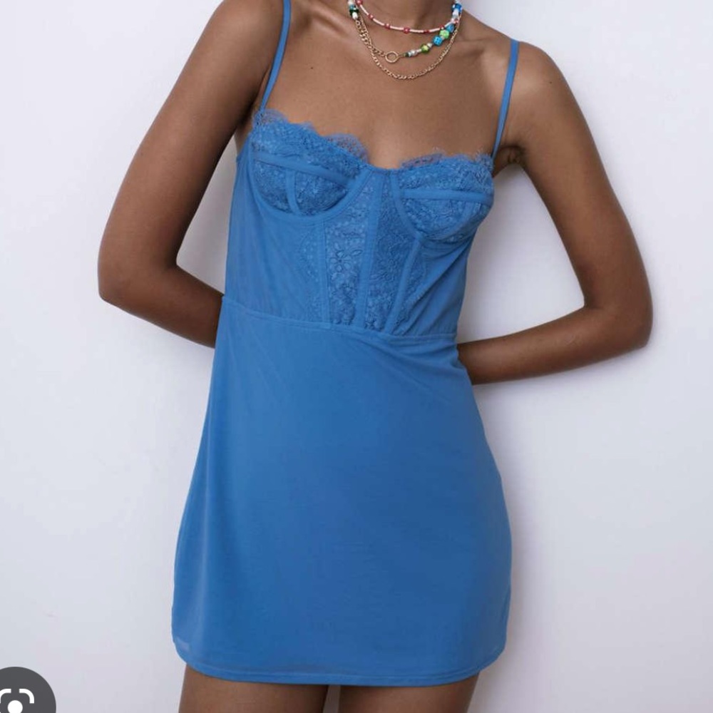 Blue Corset Dress- Urban Outfitters Corset Lace Bustier Dress!!